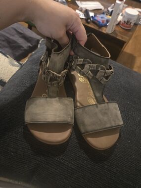 naughty monkey Faded Black Braided T-Strap Sandals